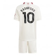 Manchester United Marcus Rashford #10 Tredjeställ Barn 2023-24 Korta ärmar (+ Korta byxor)